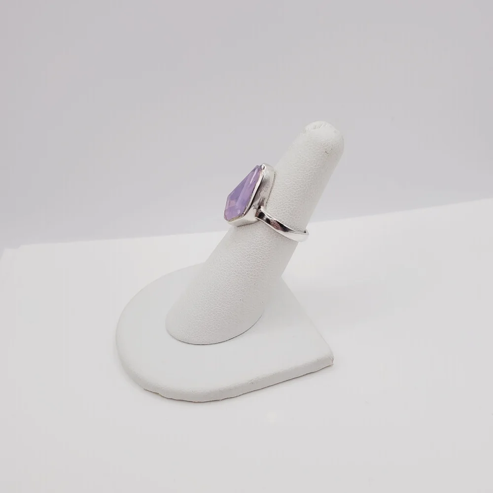 Silver Purple Lavendar Gemstone Ring - Picture 6 of 8